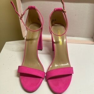 Hot pink swede heels